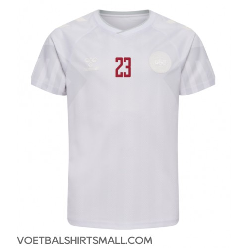Denemarken Pierre-Emile Hojbjerg #23 Voetbalkleding Uitshirt WK 2022 Korte Mouwen